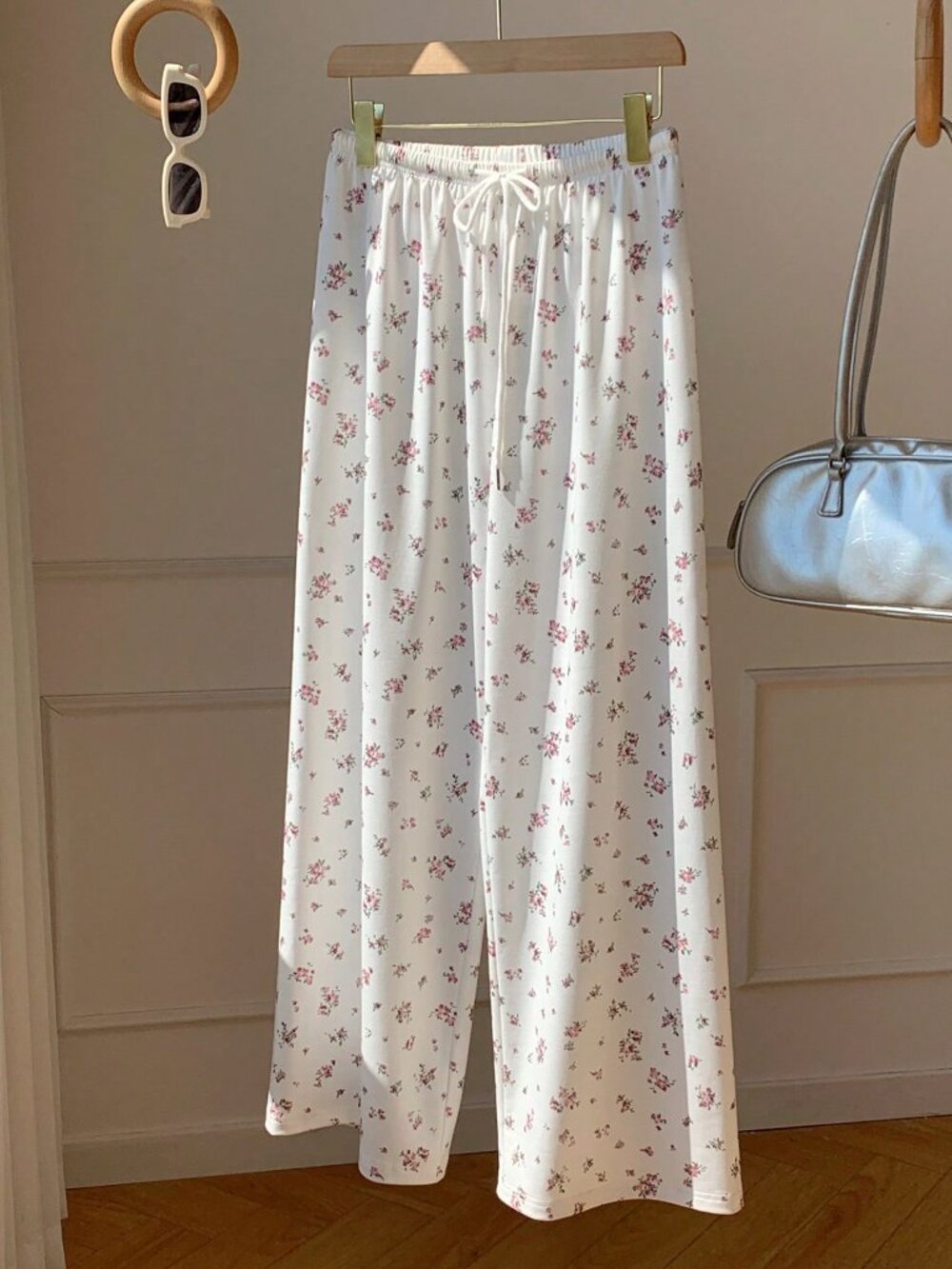 Multicolor Boho Women's Drawstring Waist Floral Print Casual Sweatpants - Picture 5 of 7